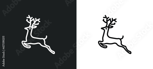 Photography roe line icon in white and black colors