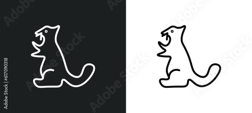 sable line icon in white and black colors. sable flat vector icon from sable collection for web, mobile apps and ui.