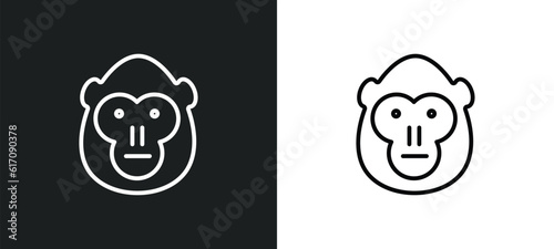 orangutan line icon in white and black colors. orangutan flat vector icon from orangutan collection for web, mobile apps and ui.