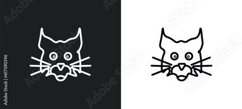 Fototapeta Naklejka Na Ścianę i Meble -  lynx line icon in white and black colors. lynx flat vector icon from lynx collection for web, mobile apps and ui.