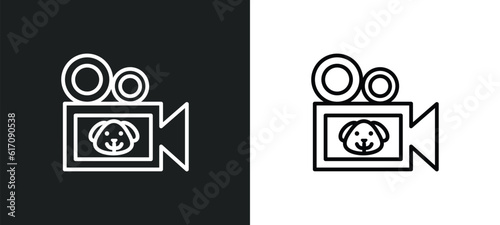 documentary line icon in white and black colors. documentary flat vector icon from documentary collection for web, mobile apps and ui.