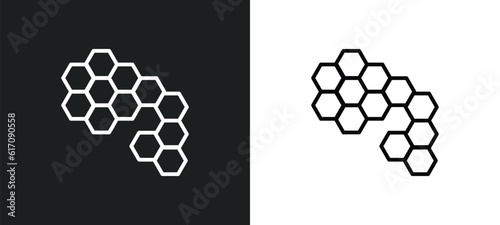 bee hive line icon in white and black colors. bee hive flat vector icon from bee hive collection for web, mobile apps and ui.