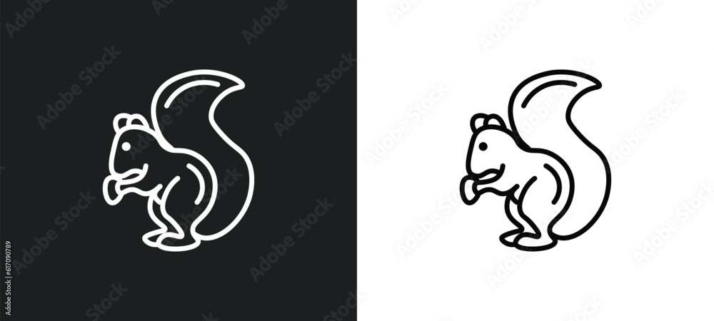 squirrel line icon in white and black colors. squirrel flat vector icon from squirrel collection for web, mobile apps and ui. squirrel line icon in white and black colors. squirrel flat vector icon from squirrel collection for web, mobile apps and ui.