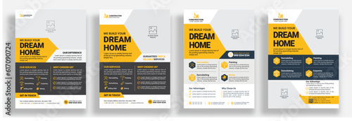 Construction Flyer Design Template, Construction Flyer Bundle Template, Flyer Design Set, Renovation Flyer Template
