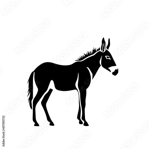 Donkey silhouette illustration, logo icon