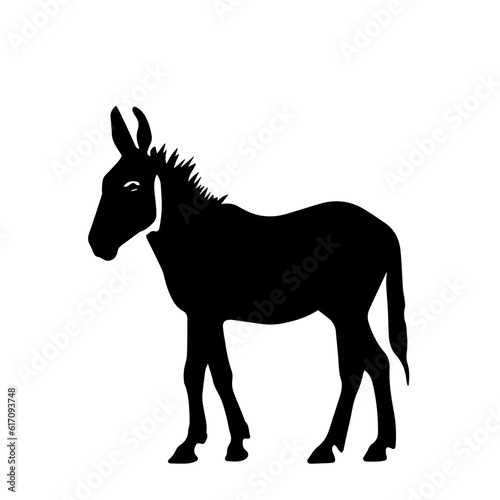 Donkey silhouette illustration  logo icon