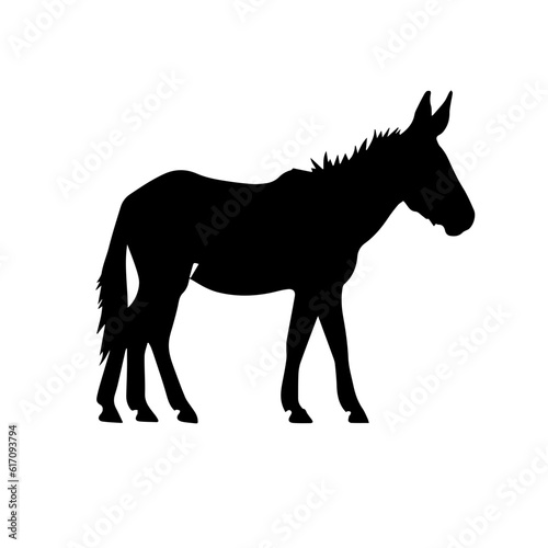 Donkey silhouette illustration, logo icon