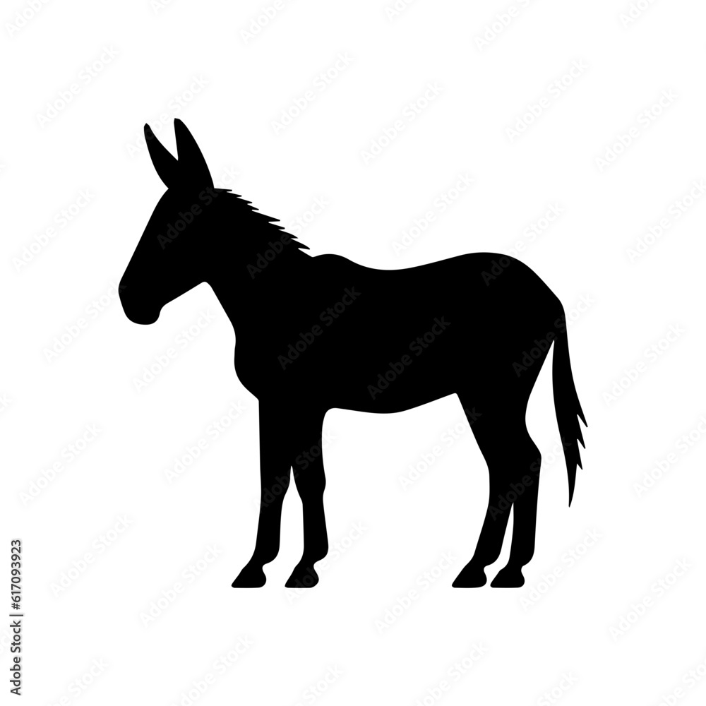 Donkey silhouette illustration, logo icon