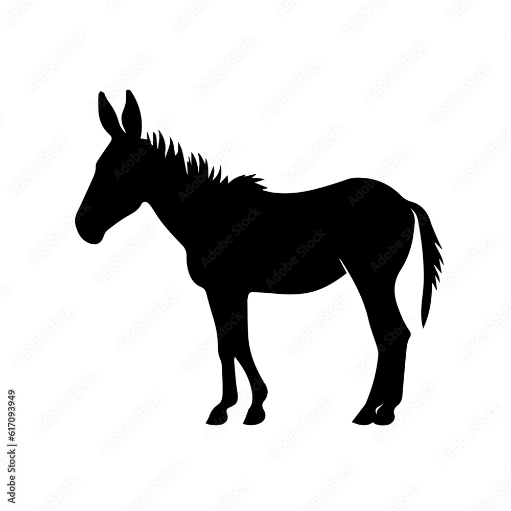 Obraz premium Donkey silhouette illustration, logo icon