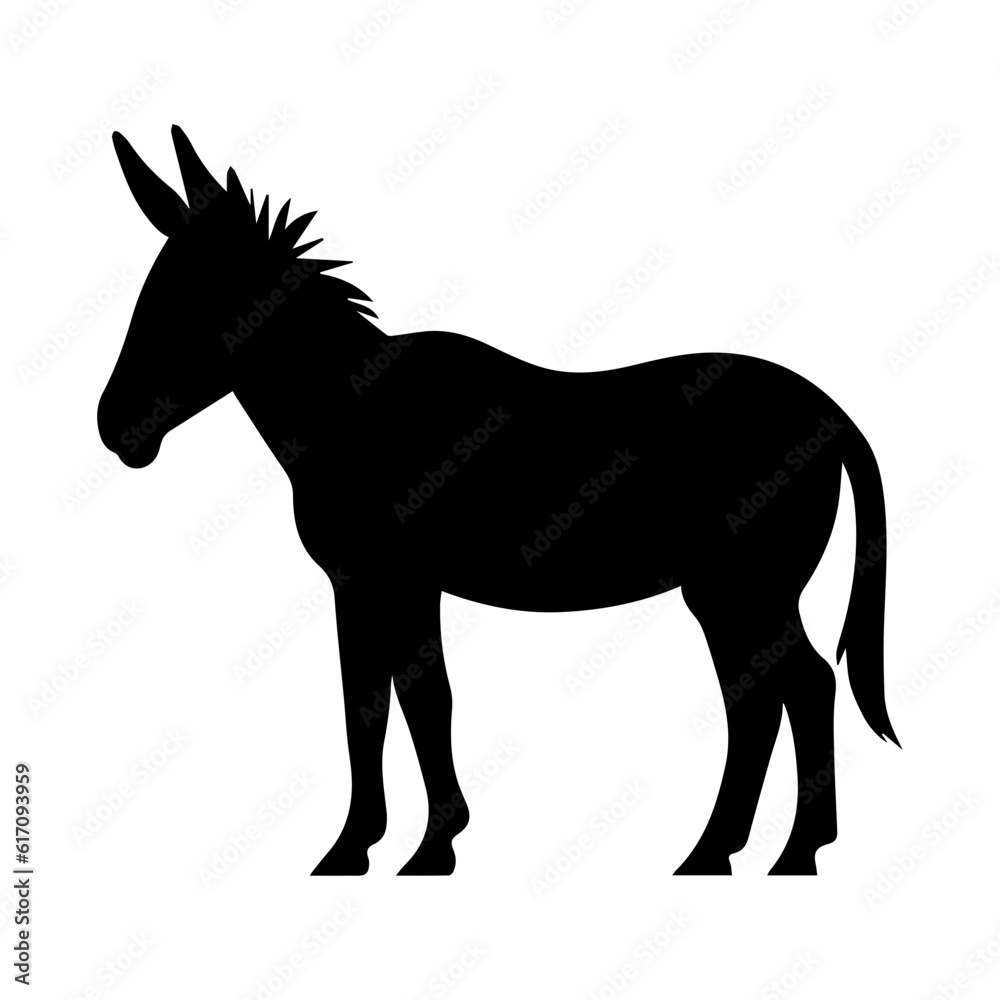 Fototapeta premium Donkey silhouette illustration, logo icon