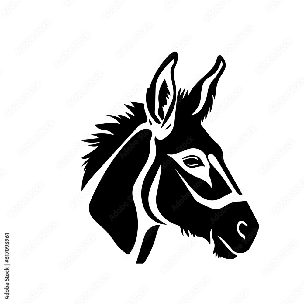 Donkey silhouette illustration, logo icon Donkey silhouette illustration, logo icon