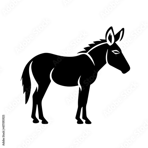 Donkey silhouette illustration  logo icon