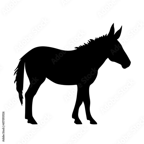 Donkey silhouette illustration  logo icon