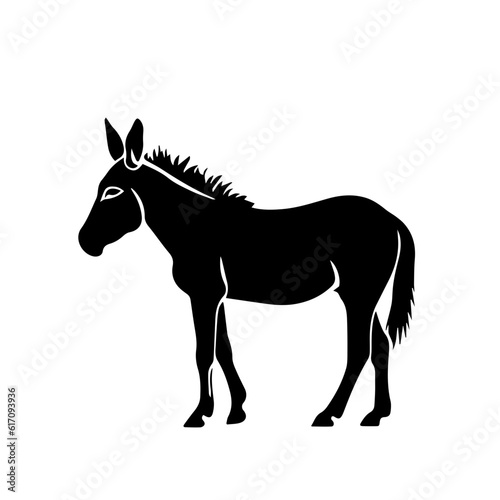 Donkey silhouette illustration, logo icon