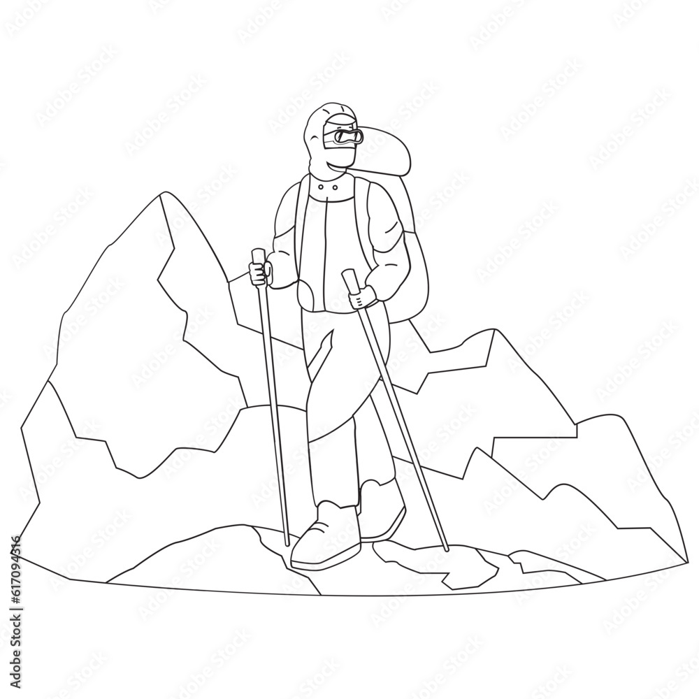 Obraz premium Iceberg Outdoor Adventure Outline 2D Illustrations