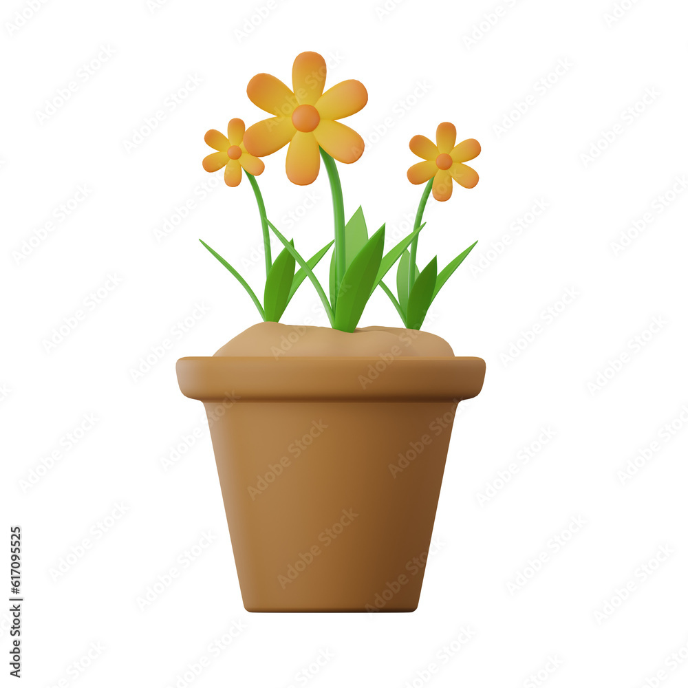 Narsis Flower Plant 3D Illustrations