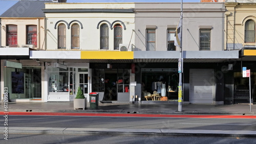 Photography Facades of old Victorian commercial buildings facing Oxford Street, Paddington
