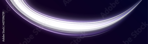 Neon blurred circles in motion. PNG vector light pink and purple lines swirling in a spiral. Vector vortex wake effect. Electric swirl lines  neon light effect. Abstract magic energy waves. 