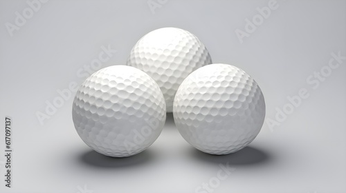 white golf balls isolated on white background