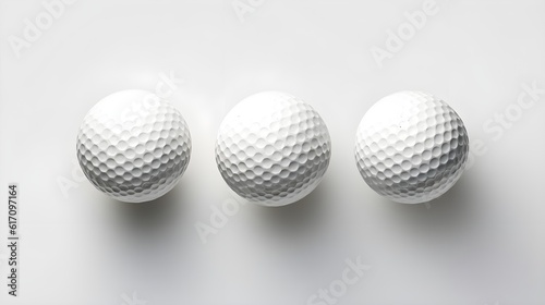white golf balls isolated on white background