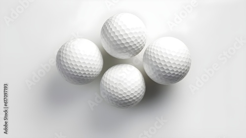 white golf balls isolated on white background