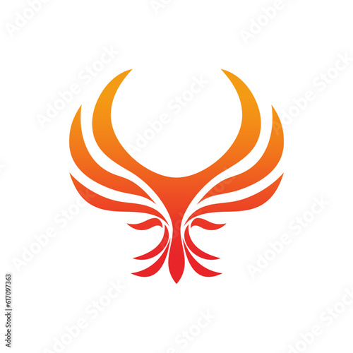 Phoenix bird abstract wing logo vector image