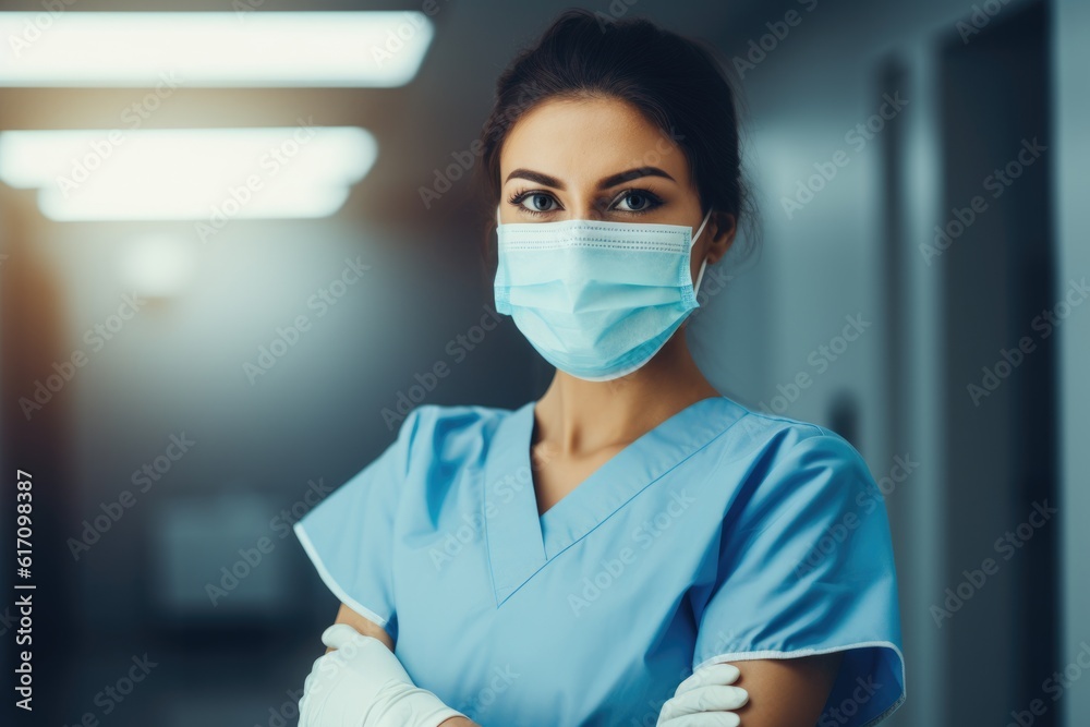 Caucasian man dentist smiling while standing in dental clinic, AI Generative Caucasian man dentist smiling while standing in dental clinic, AI Generative
