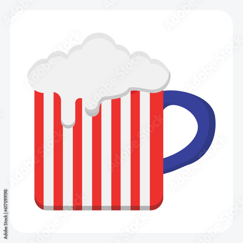 American Beer Icon in Flat Design

