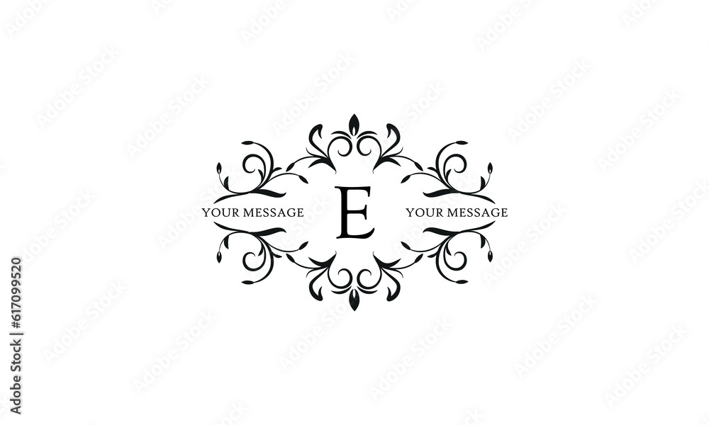 Calligraphic elegant initial E logo design. Emblem for royalty, business card, boutique, hotel, restaurant, cafe, jewelry. Calligraphic elegant initial E logo design. Emblem for royalty, business card, boutique, hotel, restaurant, cafe, jewelry.