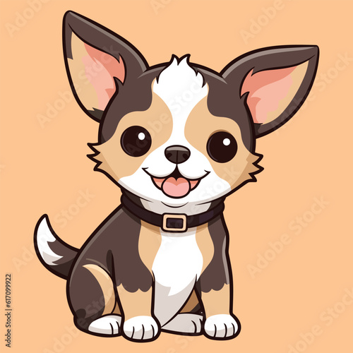 vector cheerful cute dog on white background