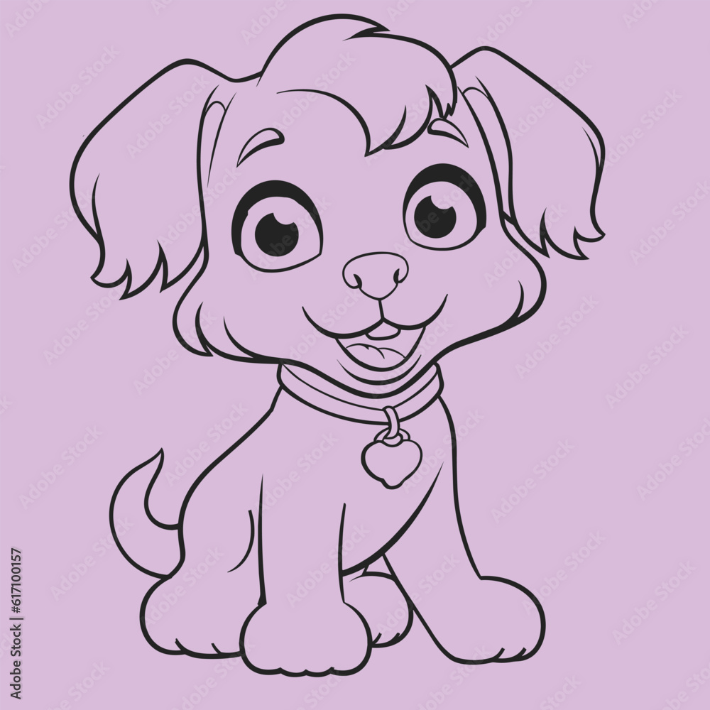 hand drawn dog outline illustration hand drawn dog outline illustration