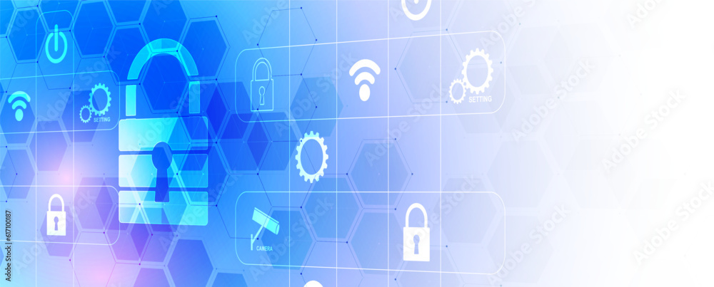 Cyber security and information or network protection with lock. Future technology web services for business and internet project Cyber security and information or network protection with lock. Future technology web services for business and internet project