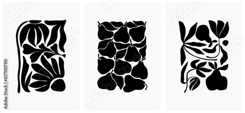 Modern trendy pears minimalistic hand drawn illustration for wallpaper, wall decor, print, postcard, cover, template, banner.