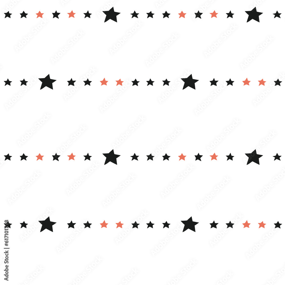 Seamless pattern with stars on a white background.