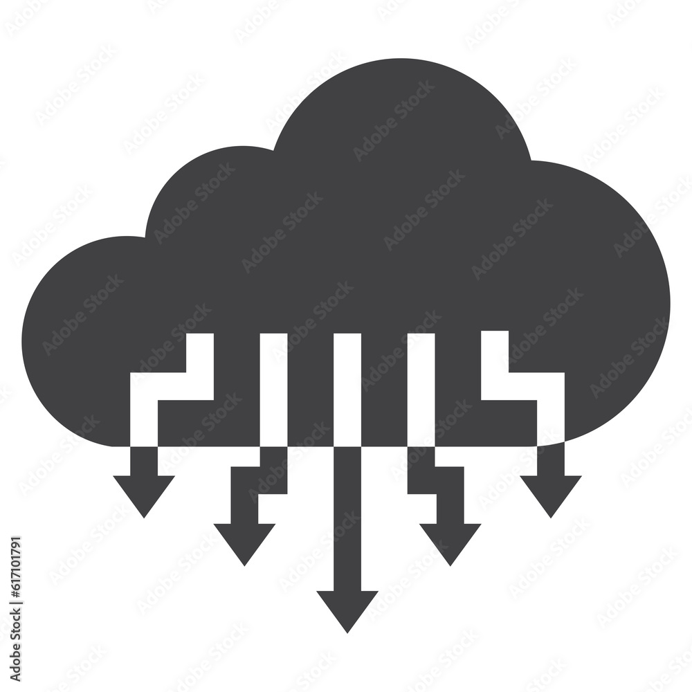 cloud computing technology, vector solid icon