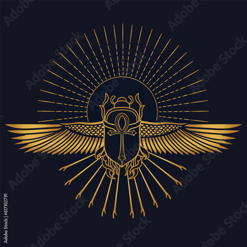 Egyptian Scarab and Holy Egyptian eye of horus