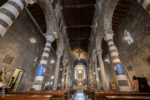 GENOA, ITALY, APRIL 28, 2023 - Inner of San Donato church in the historic center of Genoa, Italy