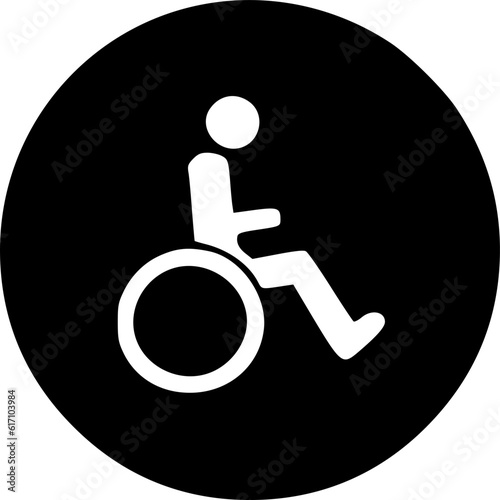 Wheelchair icon vector, handicap solid logo illustration, pictogram sign, symbol, vector, art