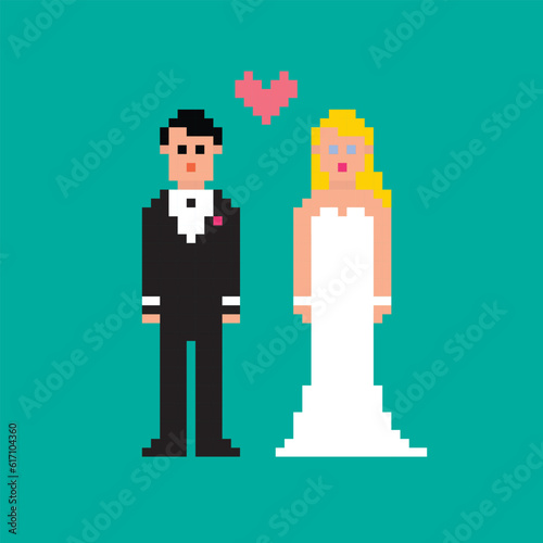 Wedding pixel art newlywed  © Andrii