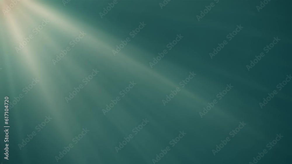 Warm light rays looping animated background on aqua green background