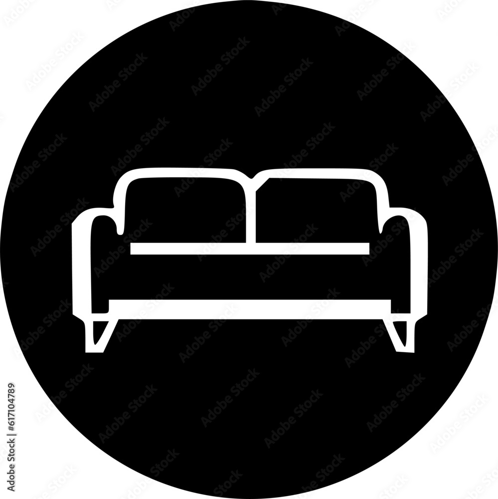 Sofa, couch icon, line and solid version, outline and filled vector sign, symbol, vector, art