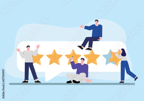 concept illustration rating apps 5 stars
