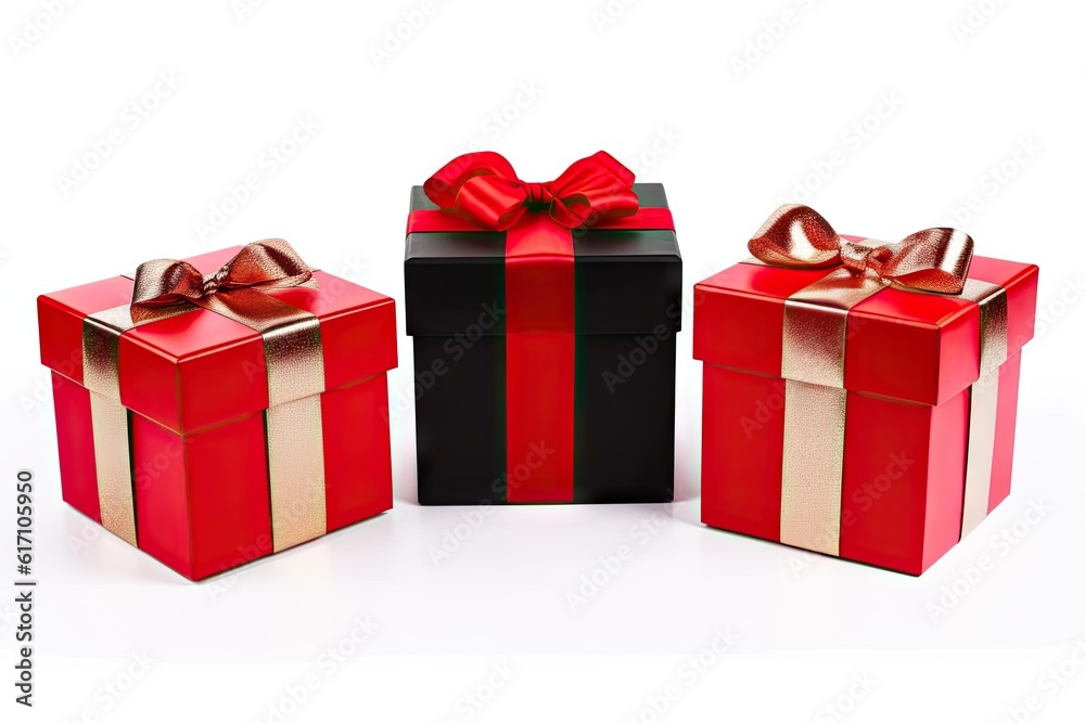 Gift Box on White Background for Holidays, Birthdays and Celebrations. Decoration Design Isolated for Christmas Xmas Anniversary and Greeting Gift Box on White Background for Holidays, Birthdays and Celebrations. Decoration Design Isolated for Christmas Xmas Anniversary and Greeting