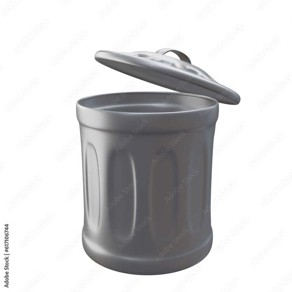 open trash, ui/ux 3d icon illustration with transparent background open trash, ui/ux 3d icon illustration with transparent background