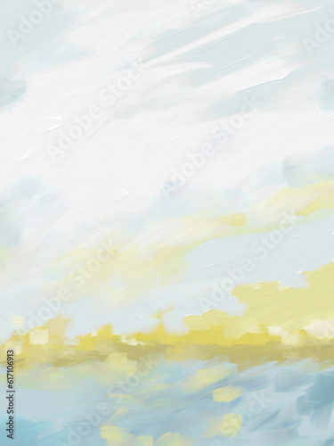 Impressionistic Soft Yellow & Golden Sunrise Landscape- Digital Painting, Illustration, Art, Artwork, design, ad, flier, poster, Background, Backdrop, Wallpaper, social media ad or post, publication, 
