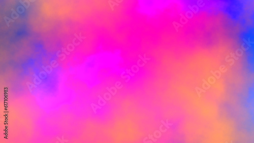 Cloudy texture in vibrant colors. Bright blue magenta pink orange gradient background. Acid colors backdrop for poster, cover, website. Holi paint music festival. Neon glow smoke effect. Poison mist