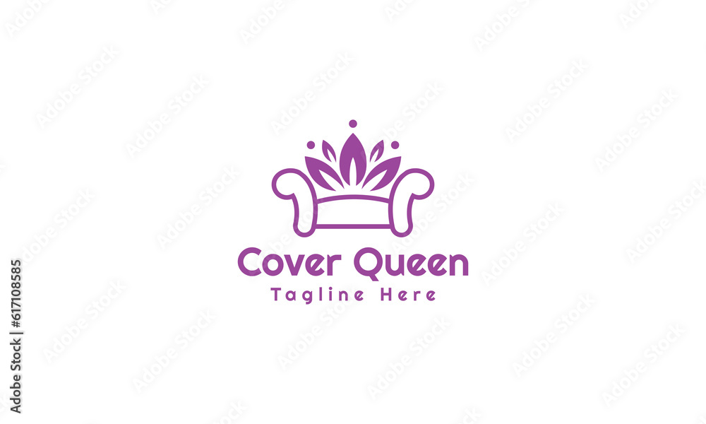 Cover Queen Logo Design. Logo for a company that sells covers for upholstered furniture. sofa logo design. wood furniture logo design