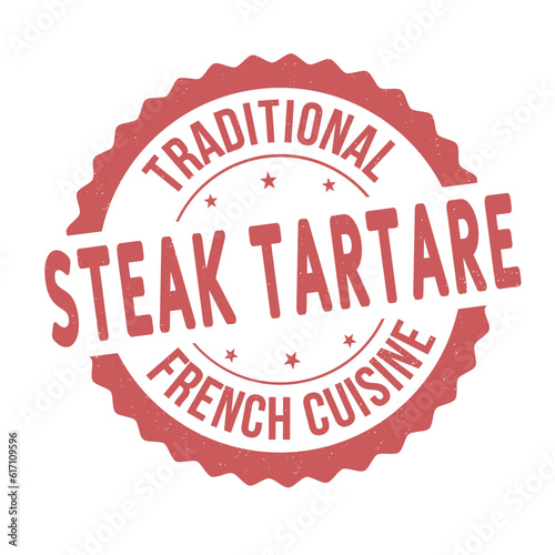 Steak tartare grunge rubber stamp