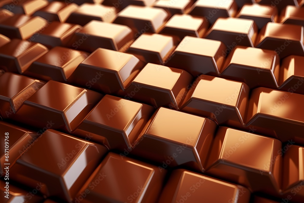 Background of chocolate bars. World Chocolate day. High quality illustration. Generative AI Background of chocolate bars. World Chocolate day. High quality illustration. Generative AI