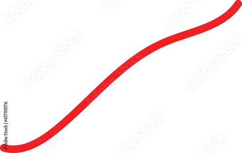 Hand drawn red curved line shape. best doodle use for patterns, social media post, object, background and elements.